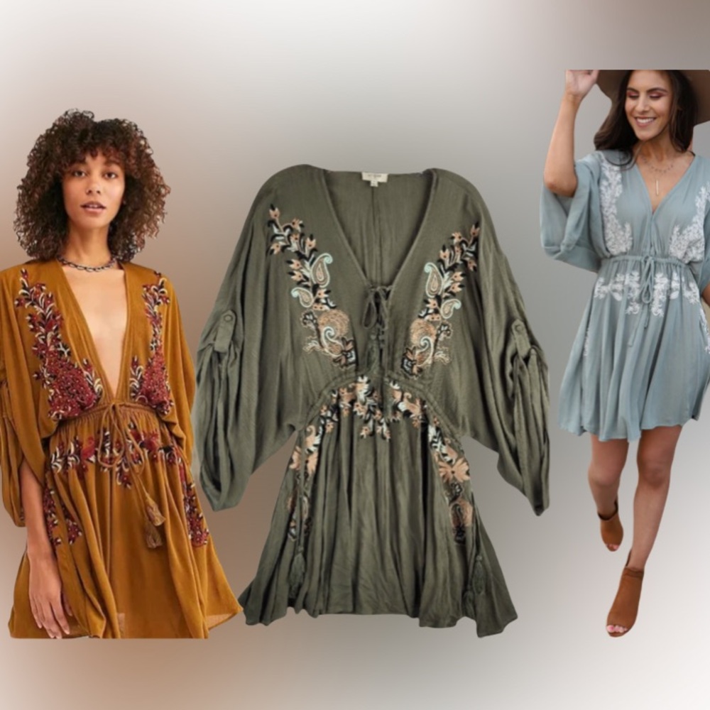 🌺Umgee Dress Women's Small Green
Gauzy Embroidered Hippie Boho🌸🌺